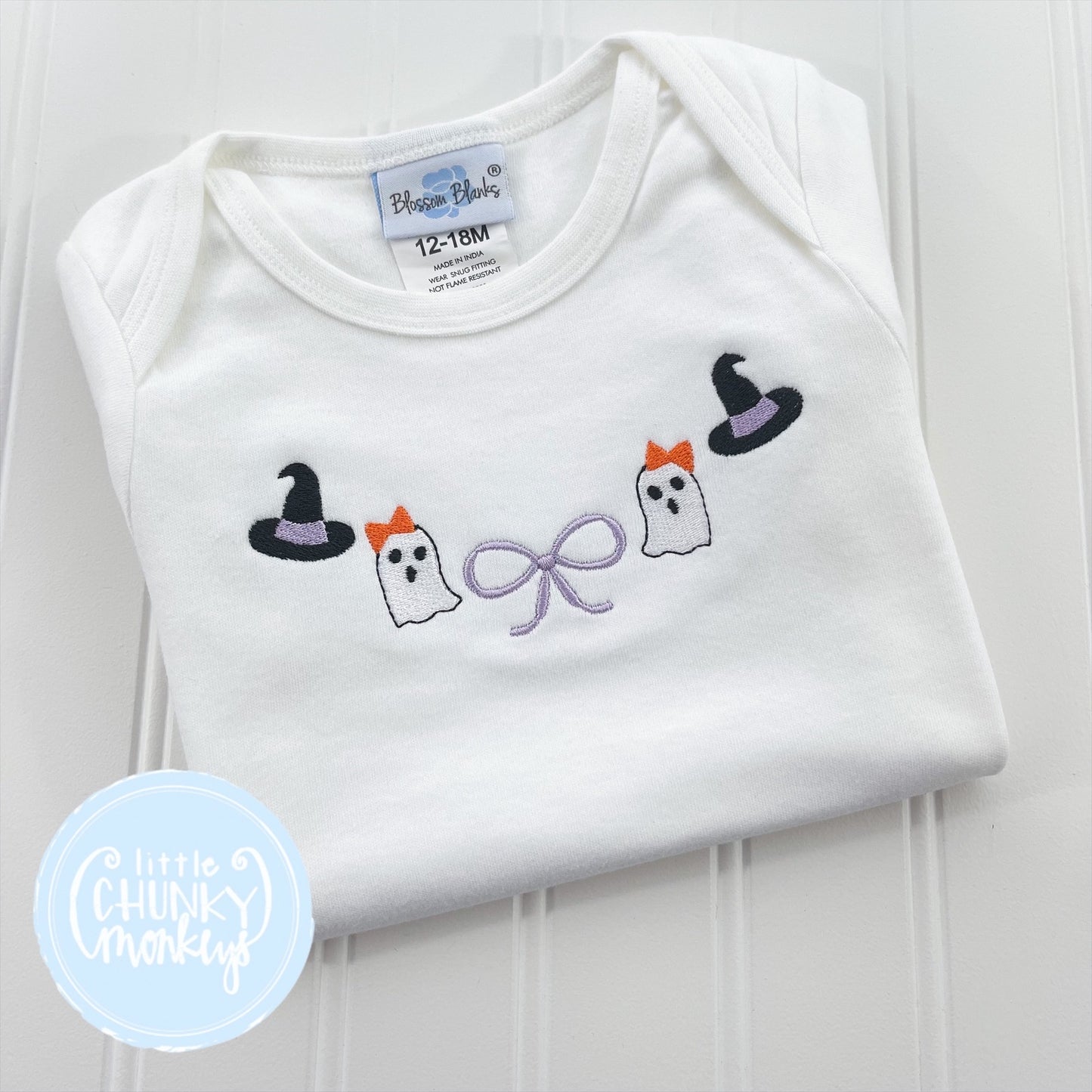 Ready to Ship - Ghost & Witch Hat Bodysuit - 12/18m