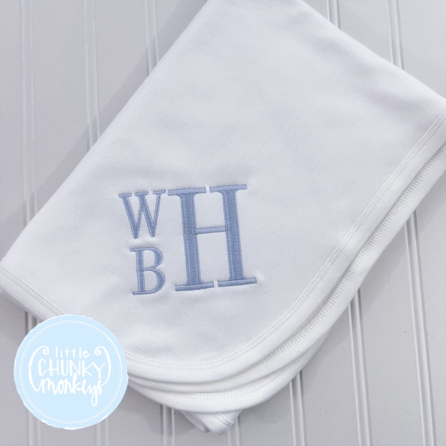 Plain Baby Blanket - Stack Monogram