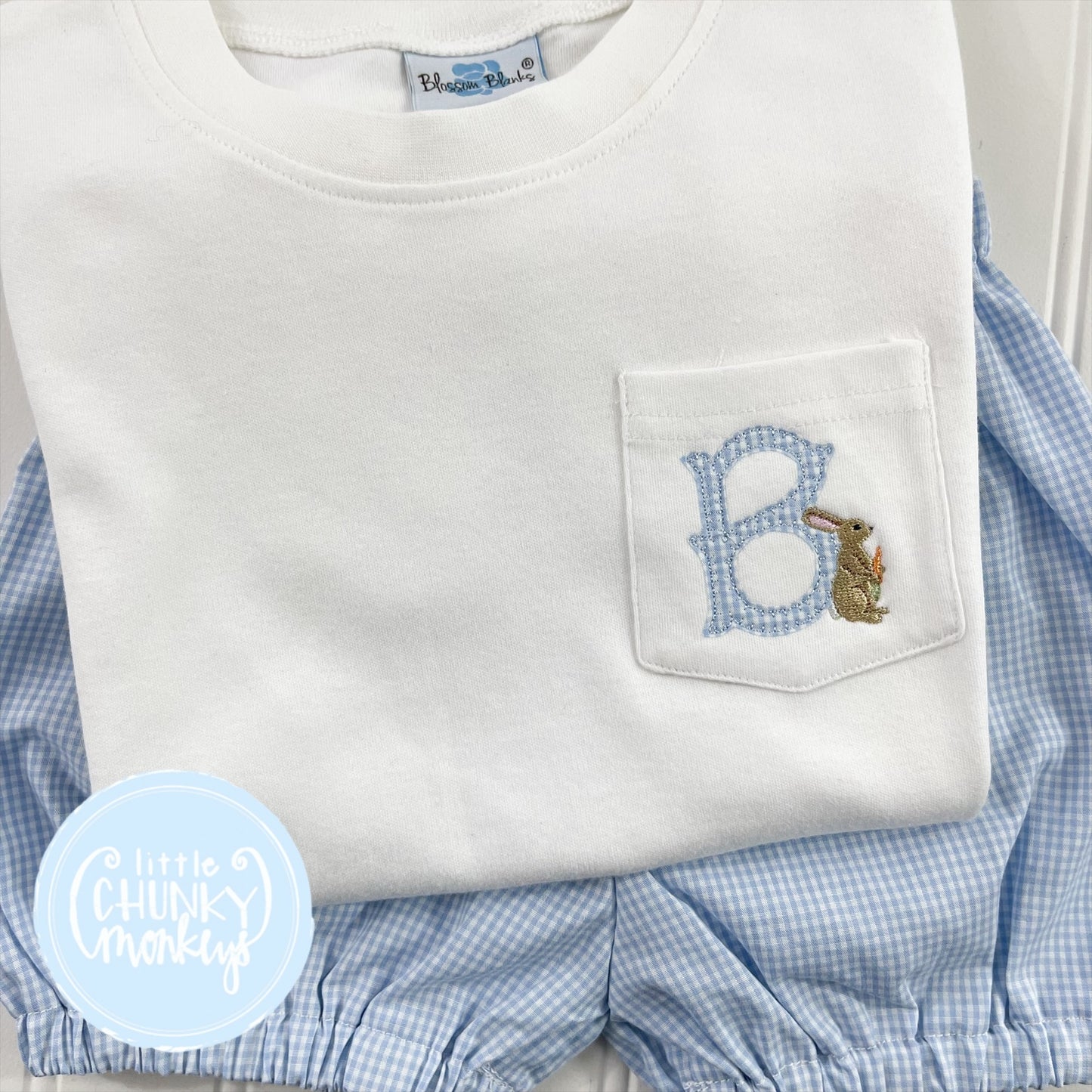 Boy Pocket Shirt - Initial and Bunny