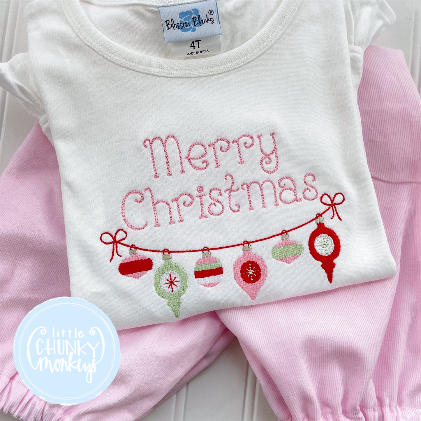 Girl Shirt - Merry Christmas Ornaments