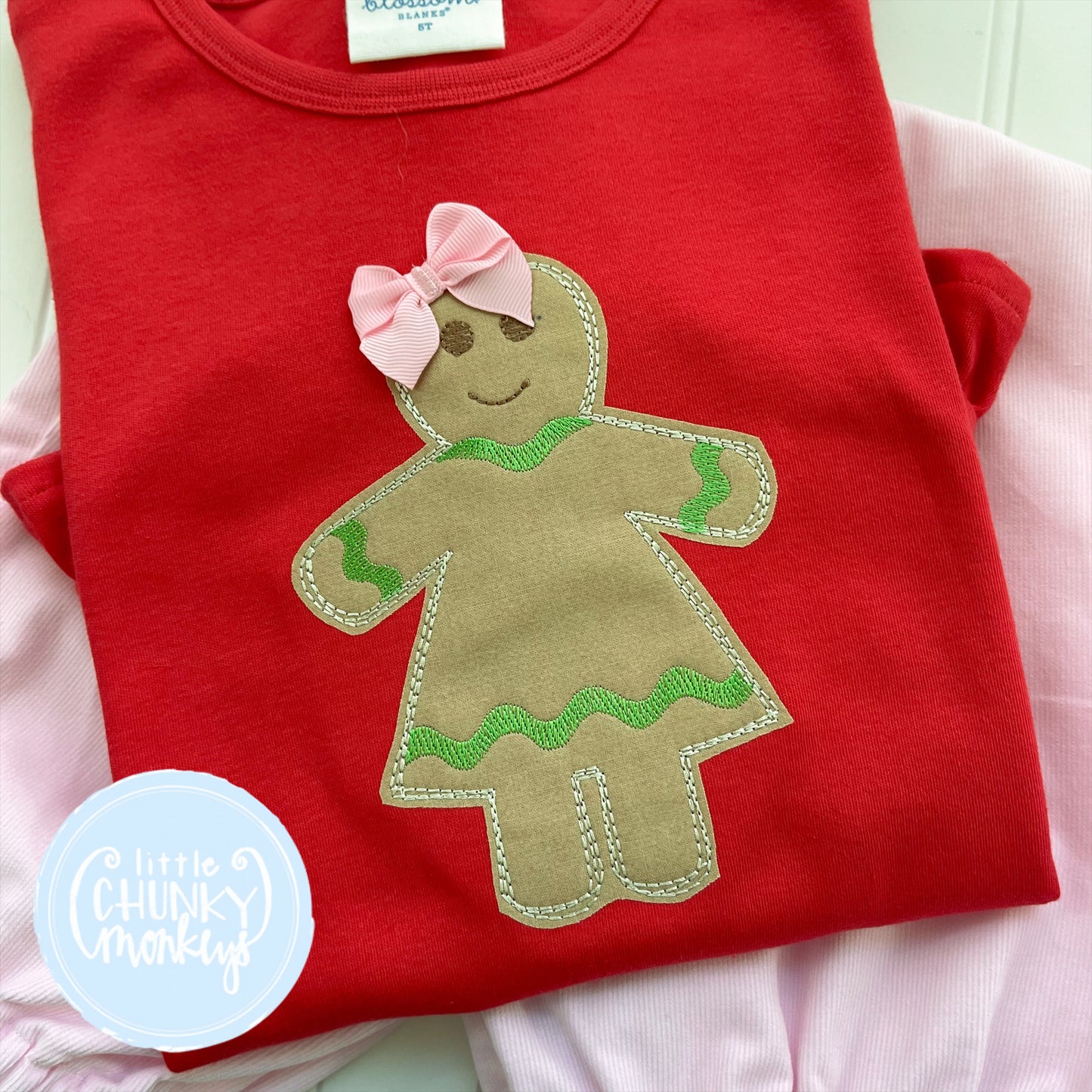 Girl Long Sleeve Shirt - Gingerbread Girl - 5T