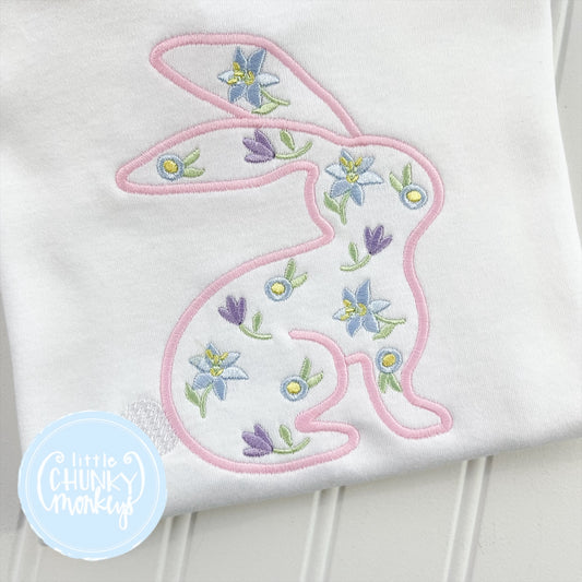 Girl Shirt - Floral Bunny