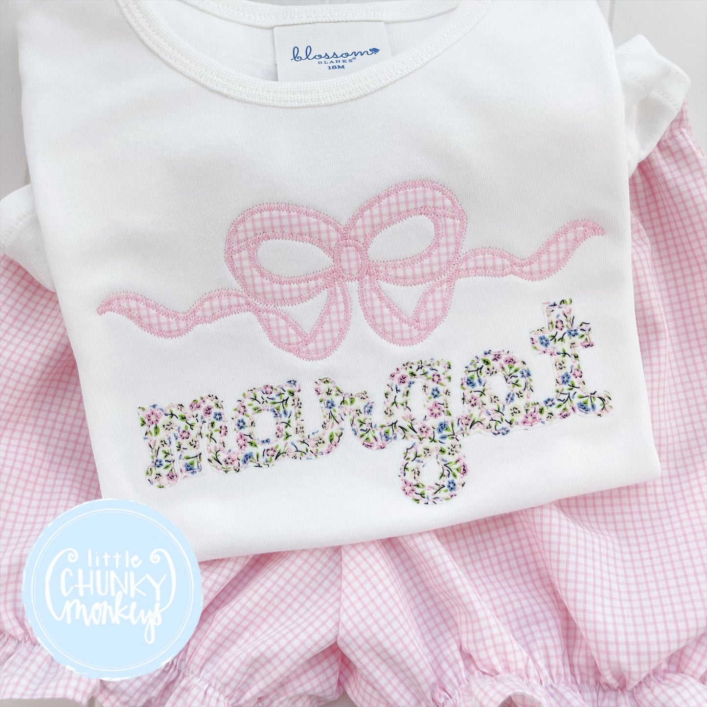 Girl Shirt - Appliqué Bow & Name