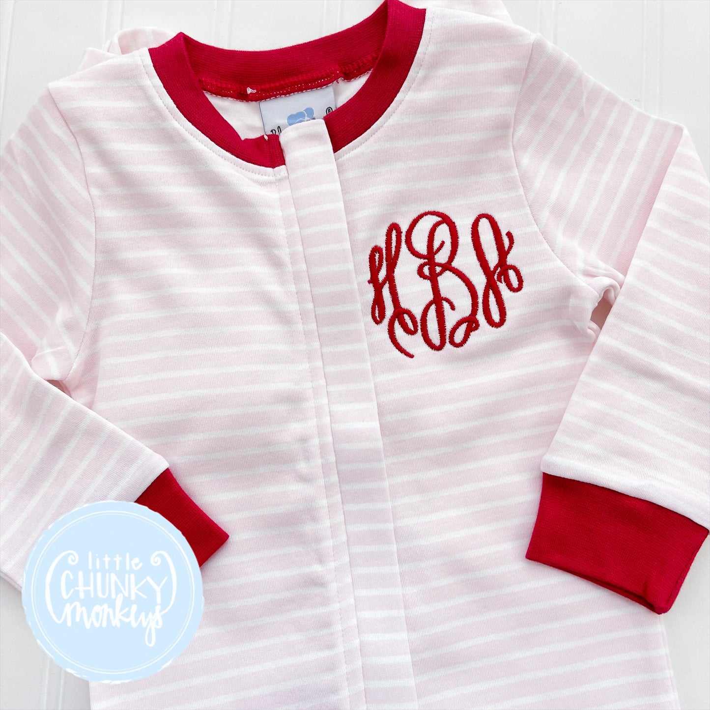 Pink Stripe Footie