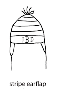 Custom Knit Stripe Hat - Bright Pink, Denim & Red