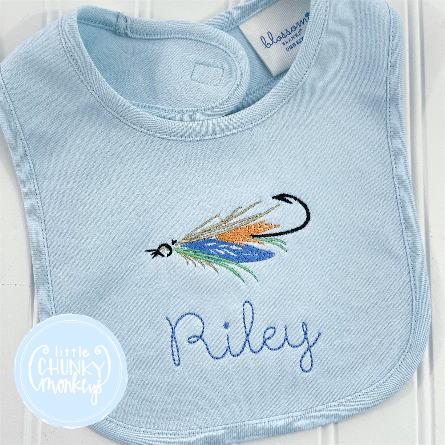 Fly Fishing with Name Bib or Burp Cloth