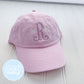 Toddler Kid Hat - Mini Bow Monogram on Light Pink Hat