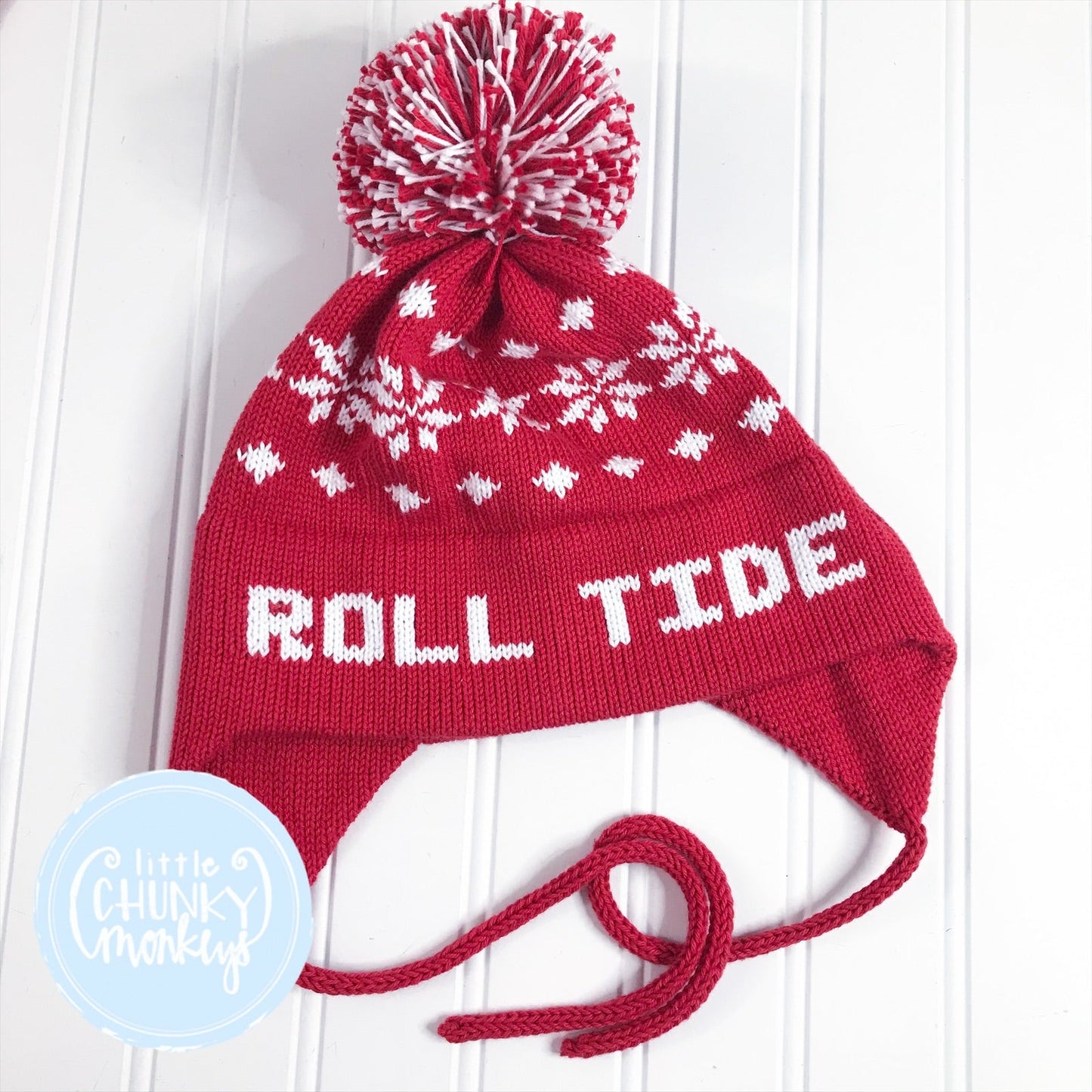 Custom Knit Nordic Hat - Red & White