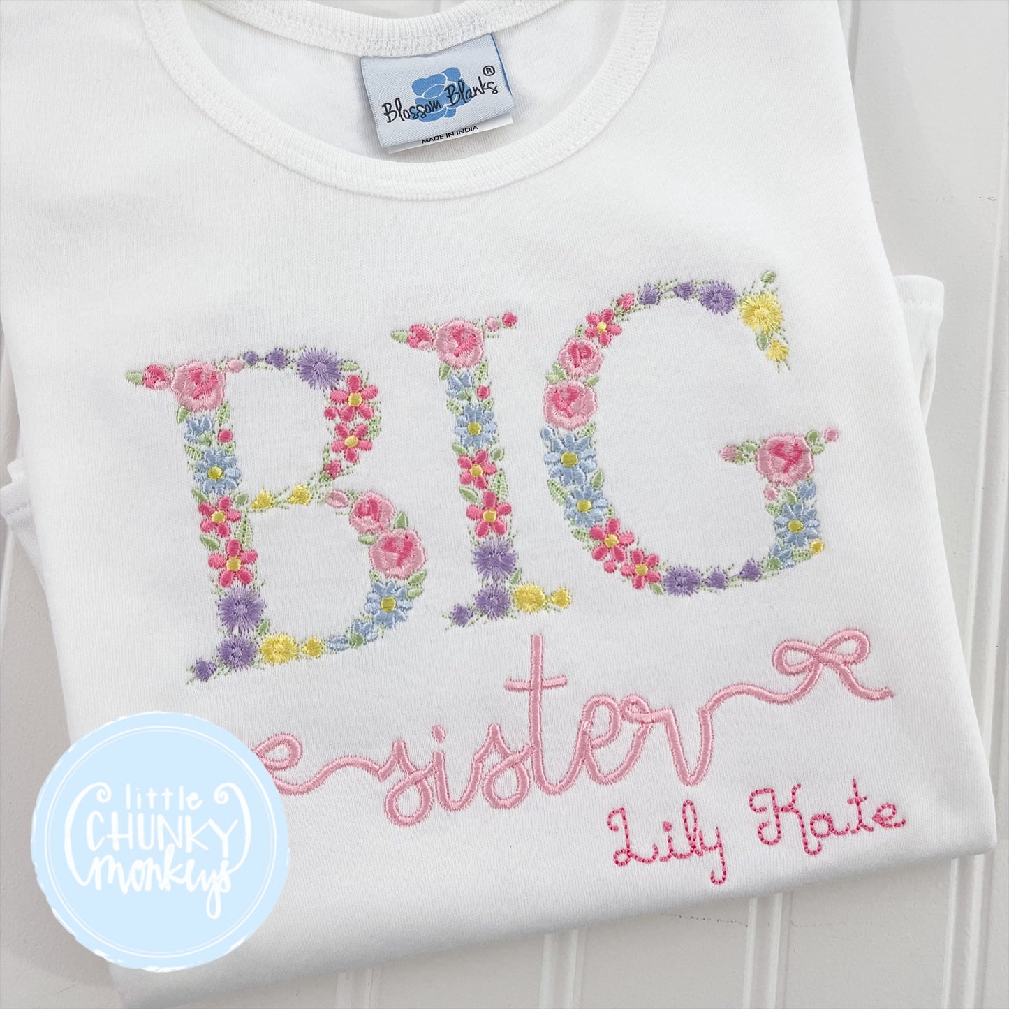 Girl Shirt - Floral Big Sister