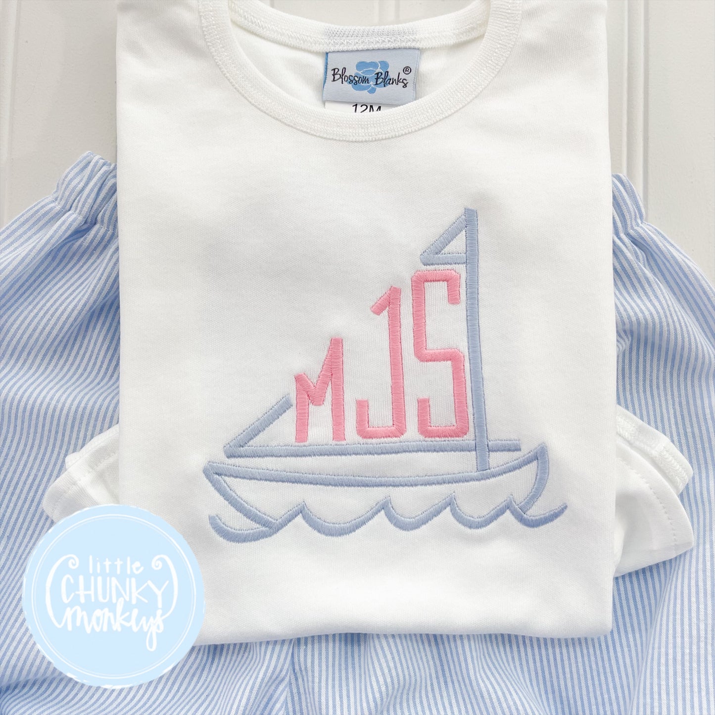 Girl Shirt - Sailboat Monogram