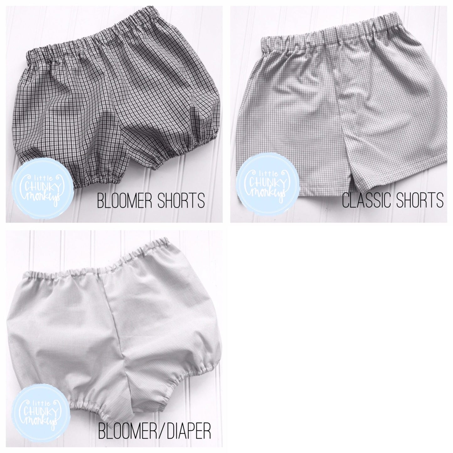 Navy Gingham Bottoms