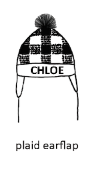Custom Knit Plaid Hat - Denim & White