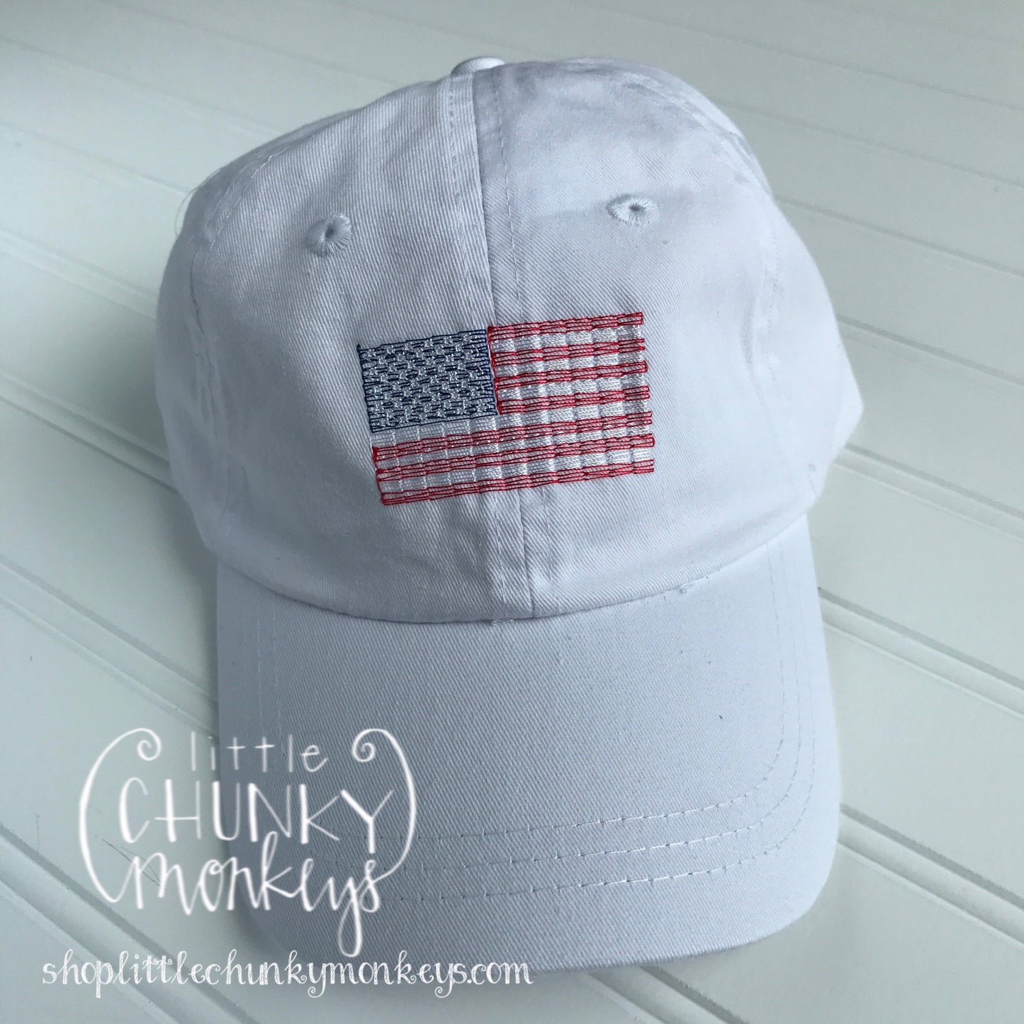 Toddler Kid Hat - Flag on White Hat