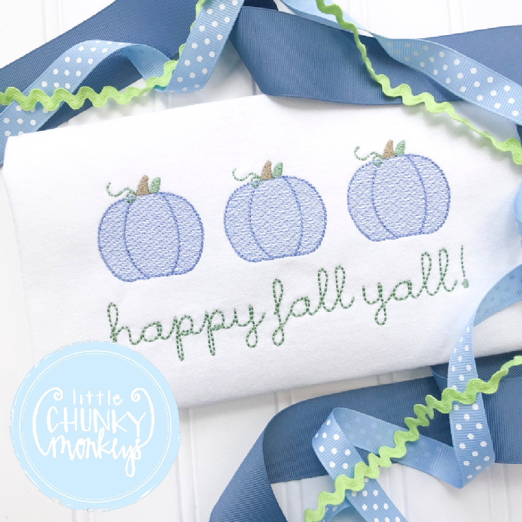 Boy Outfit - Boy Shirt - Happy Fall Y'all Pumpkin Trio