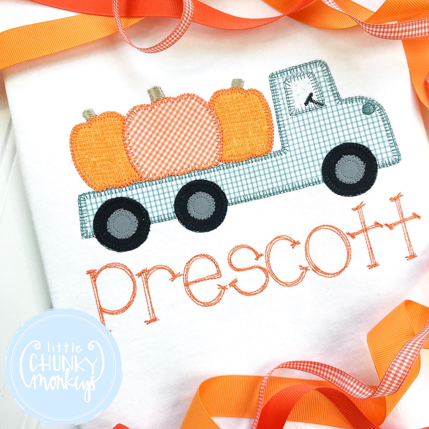 Boy Shirt - Boy Shirt - Vintage Truck with Pumpkins