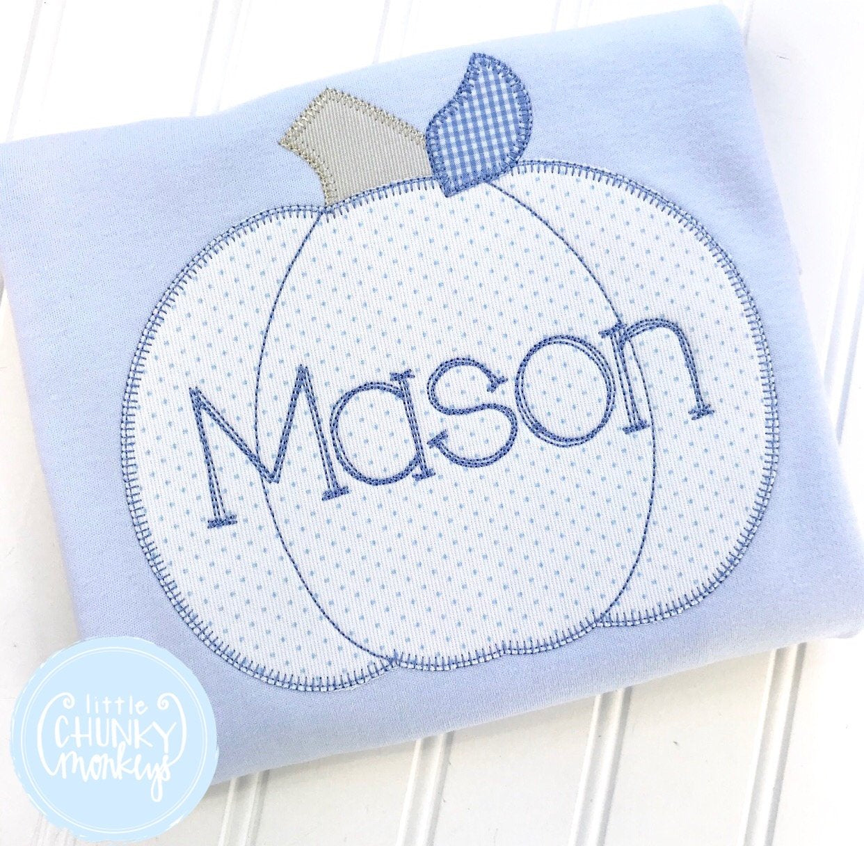 Boy Shirt - Applique Pumpkin with Personalization