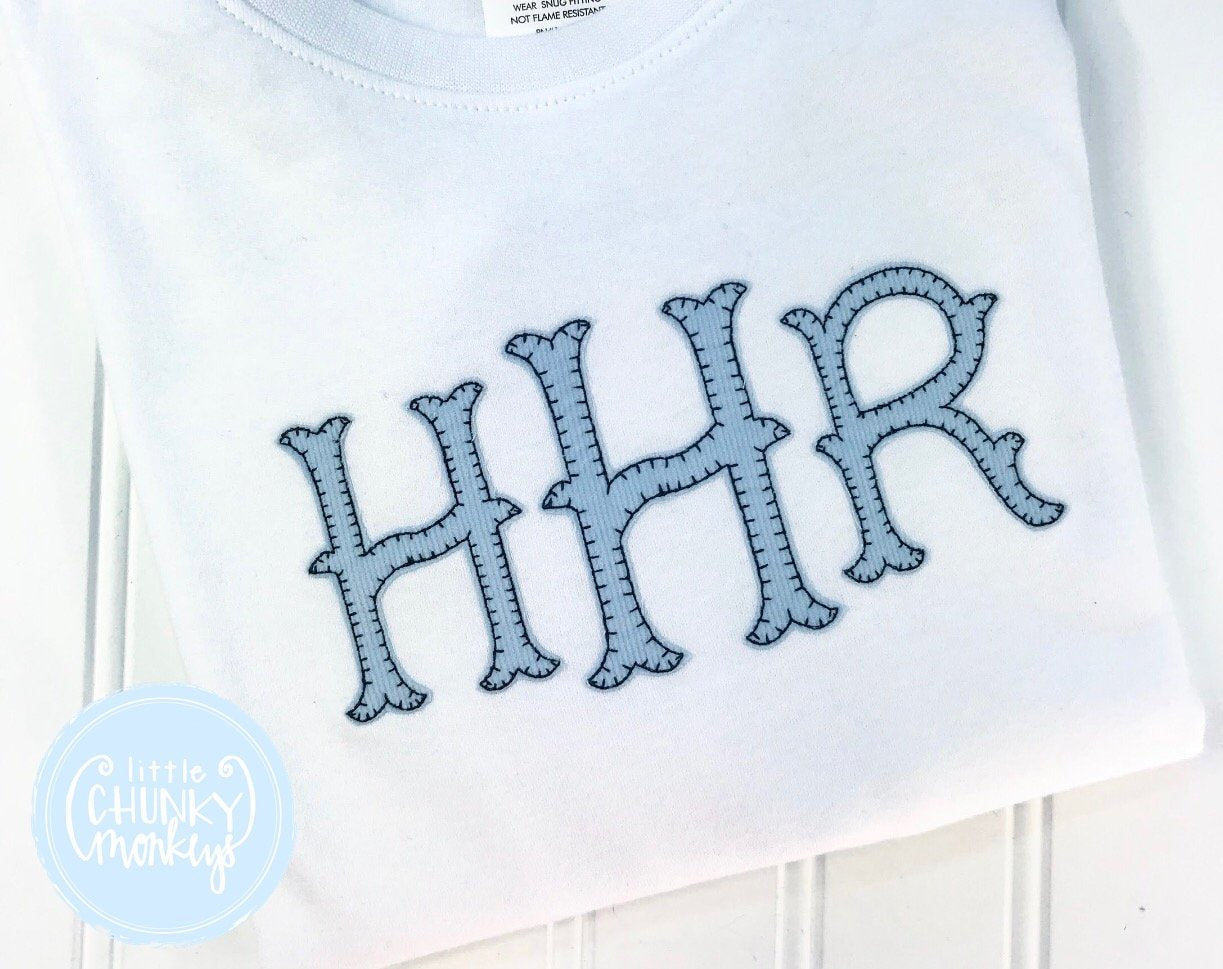 Boy Shirt - Light Blue Fishtail Monogram