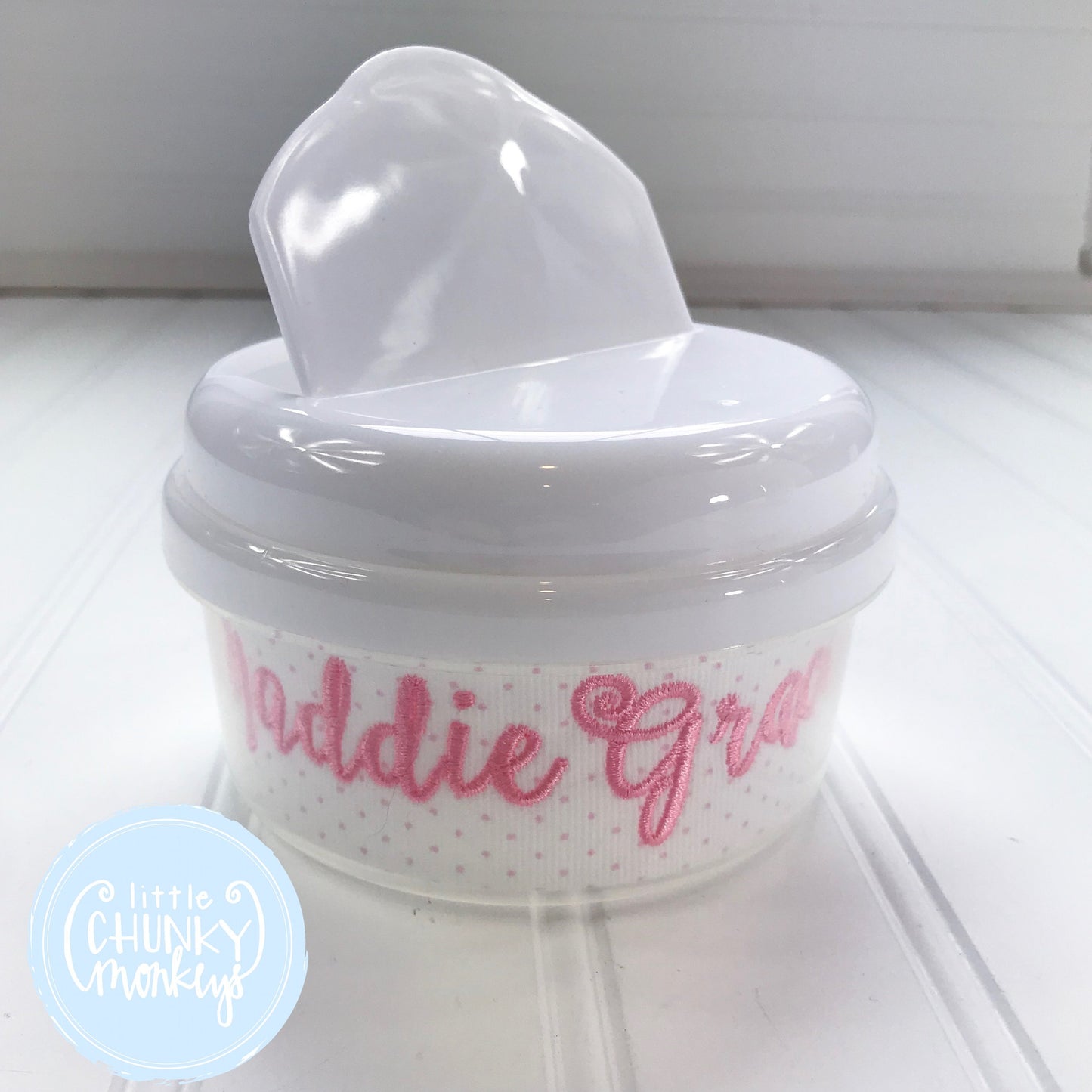 Pink Bitty Dot Snack Bowl with Personalization