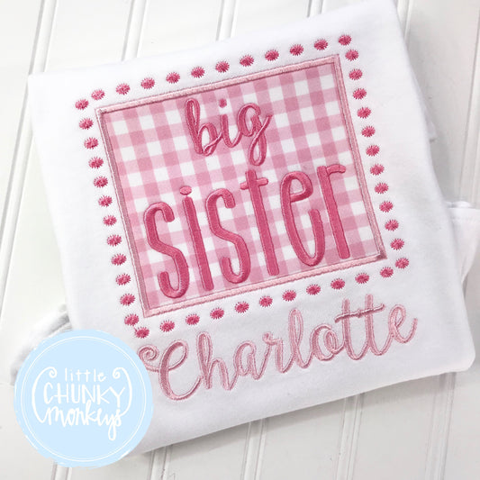 Girl Shirt - Applique "Big Sister" with Personalization