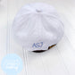 Toddler Kid Hat -White Hat with Stitched Sailboat Monogram