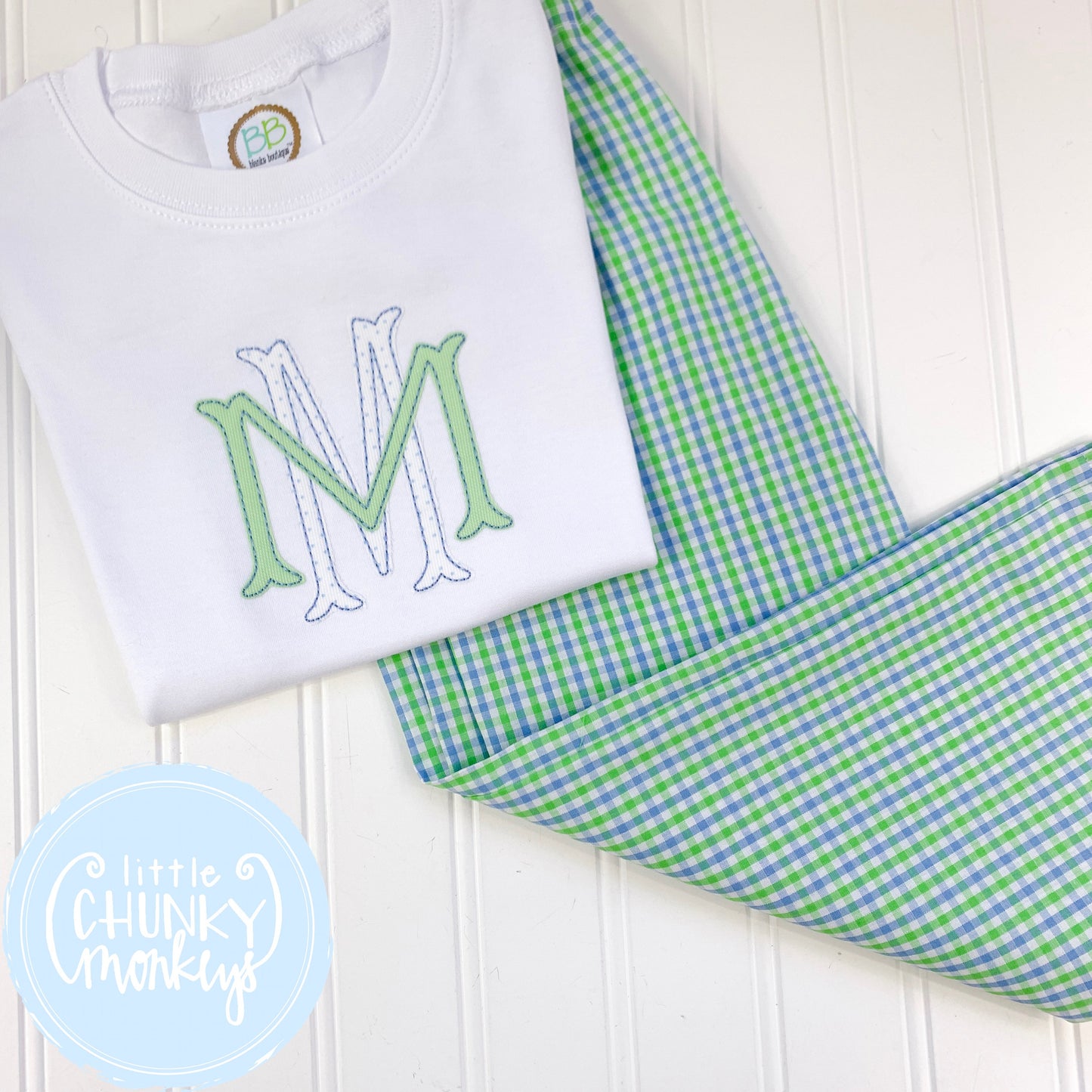 Boy Shirt -Stacked Monogram