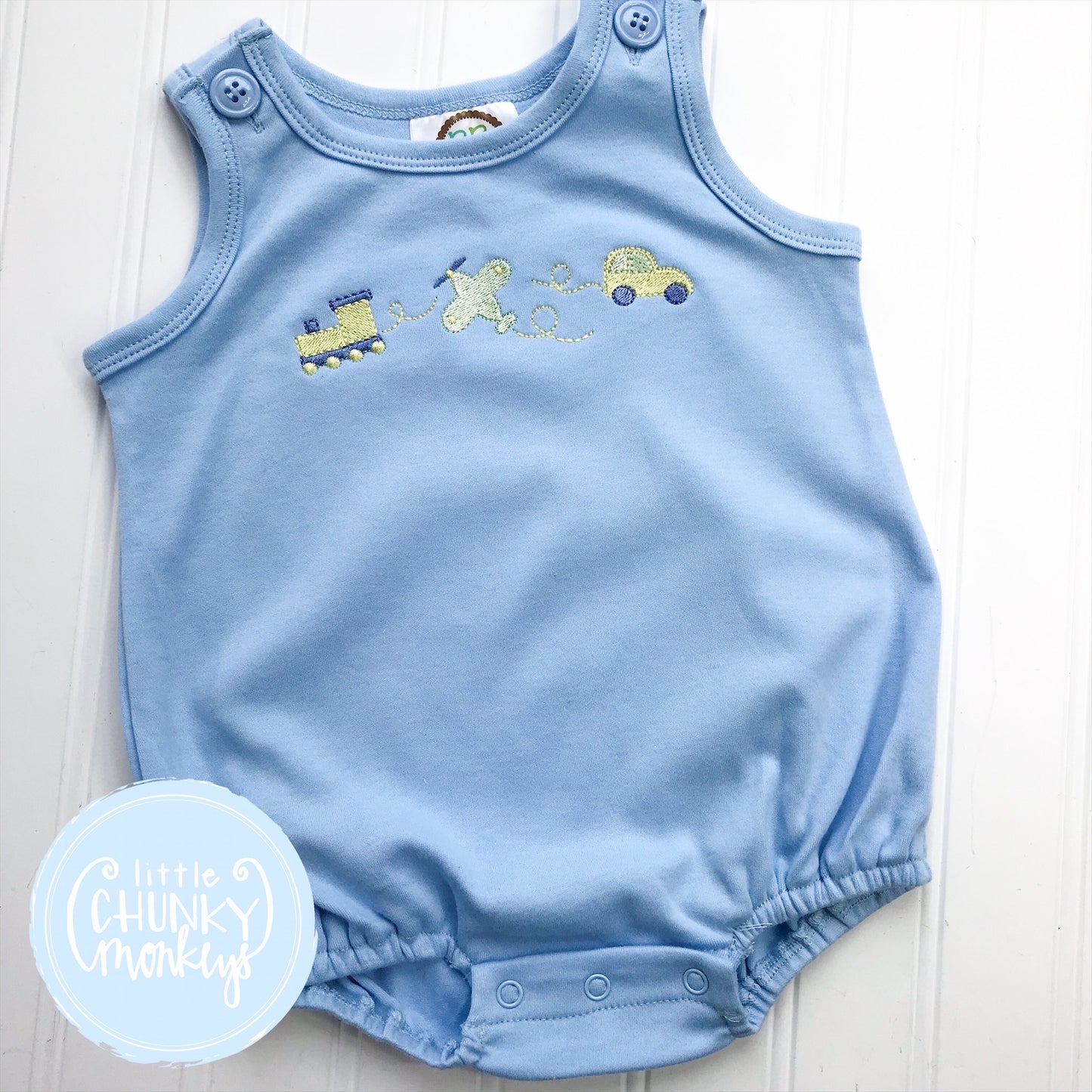 Boy Sun Bubble - Transportation Trio on Light Blue Sun Bubble