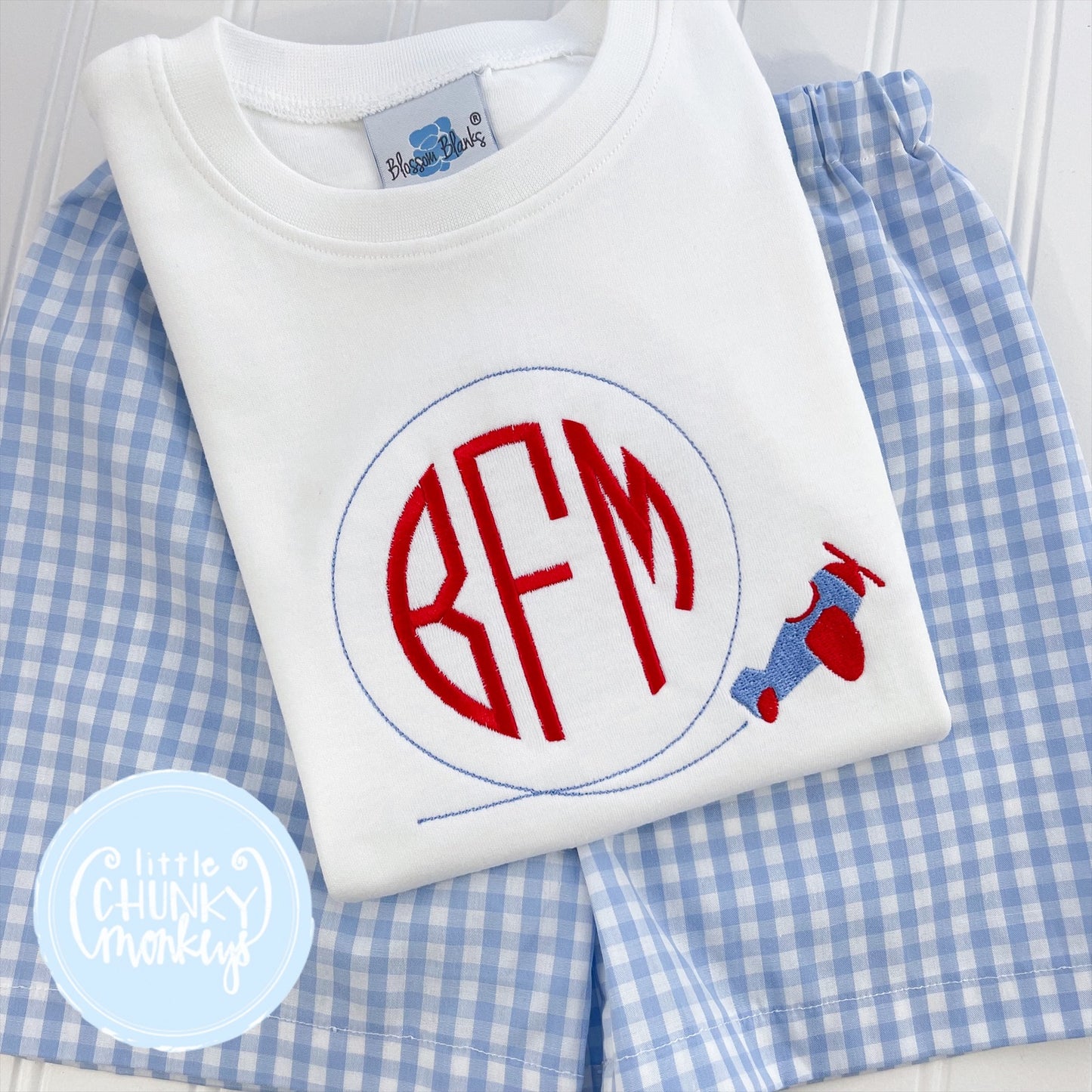 Boy Shirt - Airplane Monogram