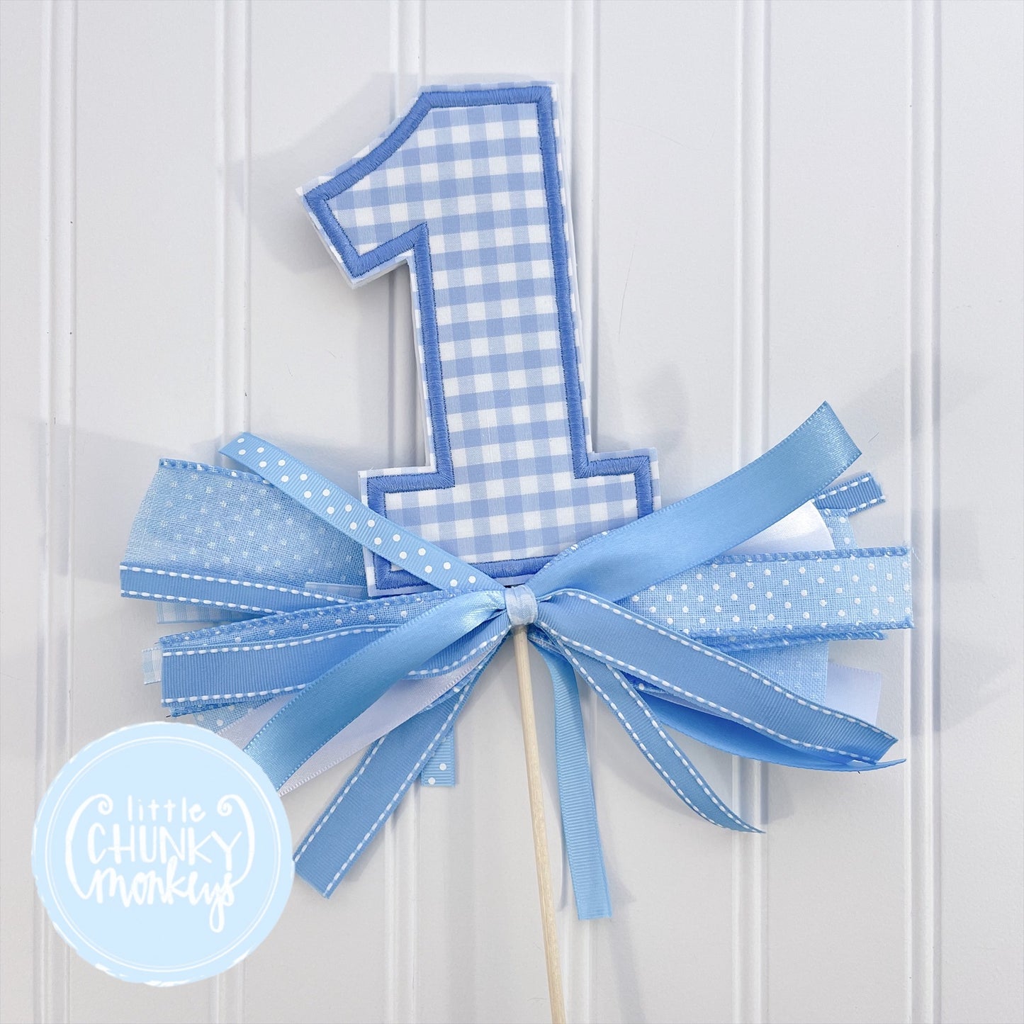Birthday Number Cake Topper - Light Blues