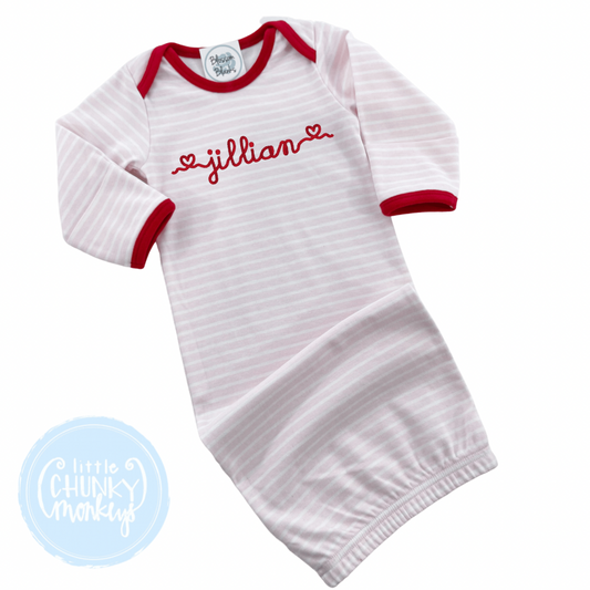 Pink Stripe Baby Gown