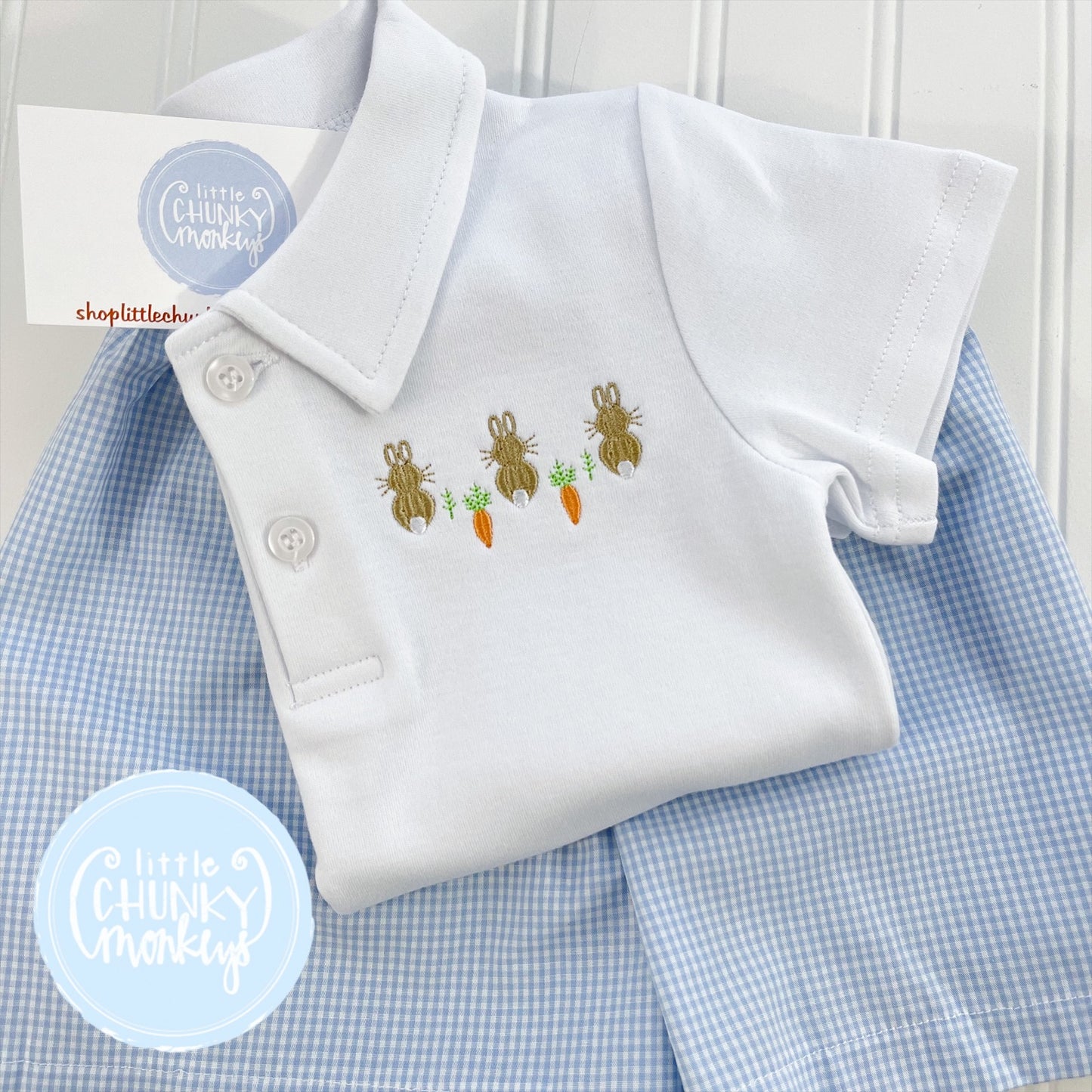 Boy Polo Shirt - Bunny Trio
