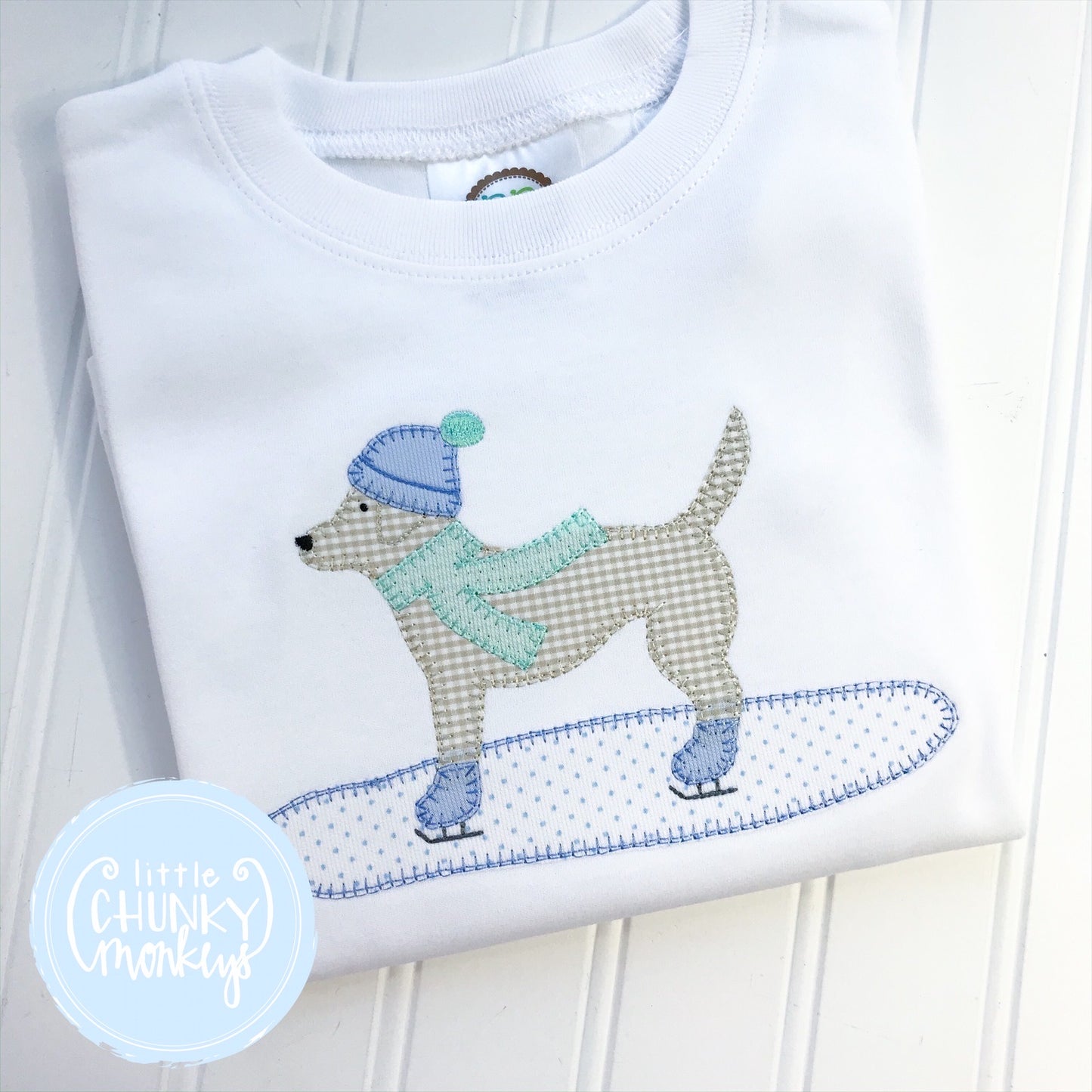 Boy Shirt -Dog Ice Skating