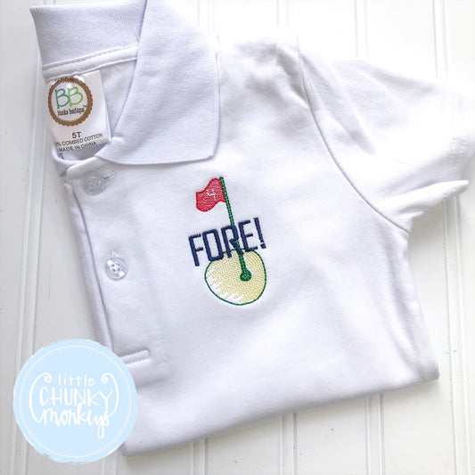 Boy Polo Shirt - Embroidered Golf Hole