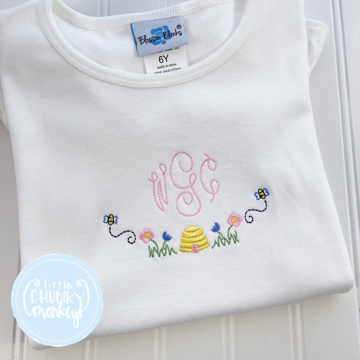 Girl Shirt - Bee Hive Monogram