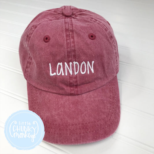 Toddler Kid Hat - Name on Red Hat