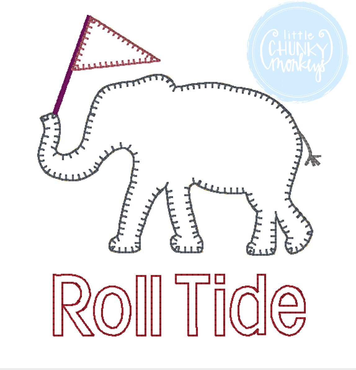 Football Shirt - Elephant Applique with Flags