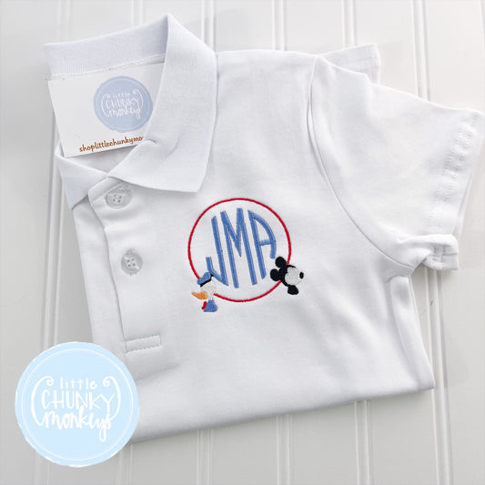 Boy Shirt - Mouse and Friend Monogram Polo
