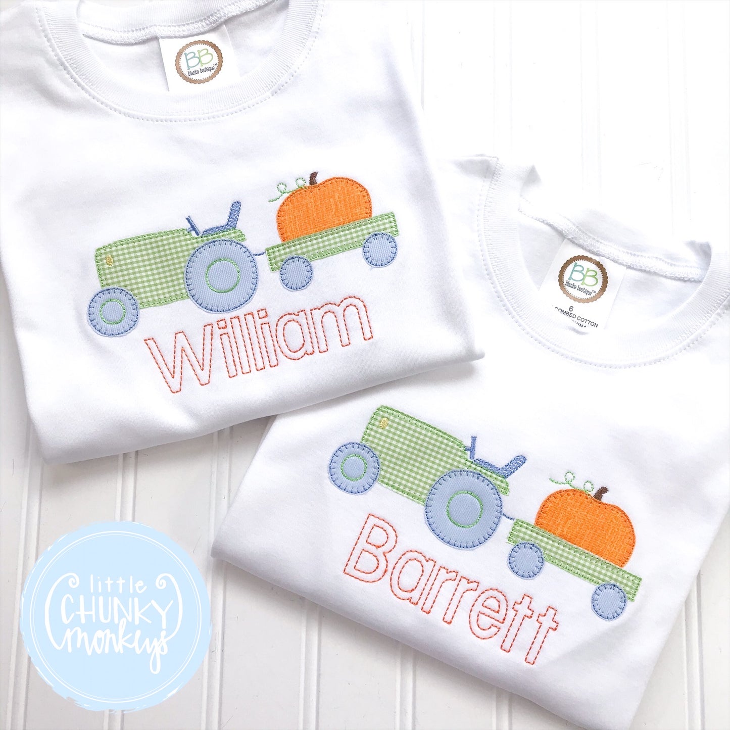 Boy Shirt - Tractor with Pumpkin