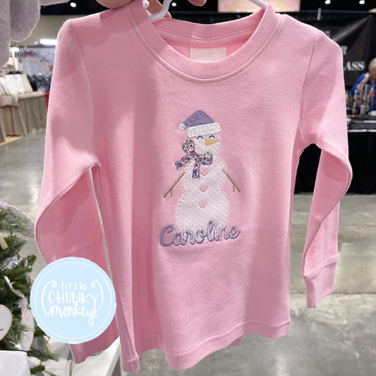 Light Pink Fitted Pajamas - Snowman