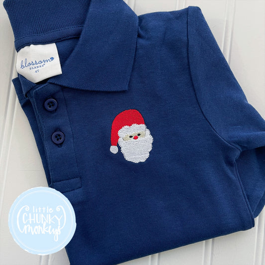 Boy Polo Shirt -  Santa on Navy