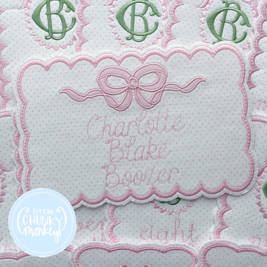 Welcome Baby Name Sign - Appliqué Bow