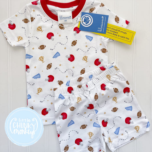 Short Sleeve Fitted Pajama - Football