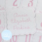 Welcome Baby Name Sign - Pink