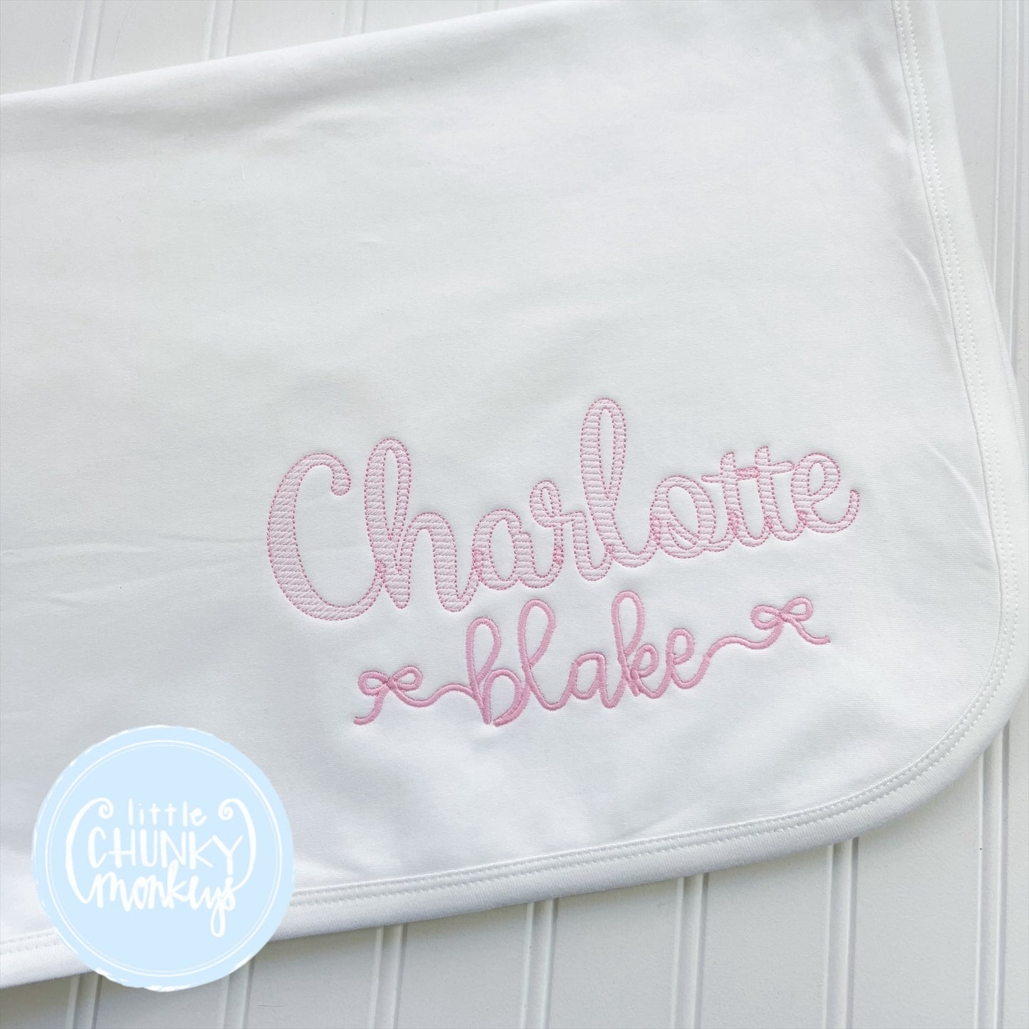 Plain Baby Blanket - Sketch & Bow Font