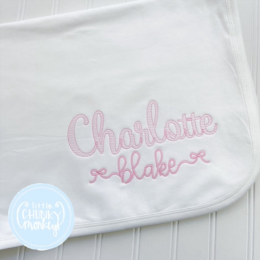 Plain Baby Blanket - Sketch & Bow Font
