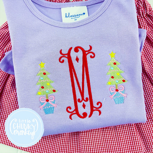 Girl Shirt - Mini Christmas Trio with Initial