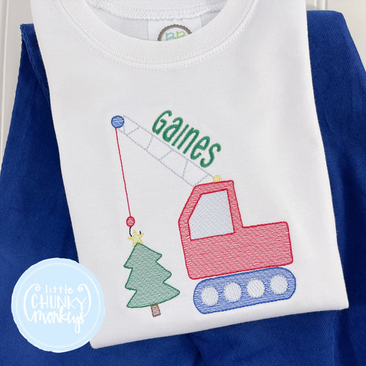 Boy Shirt - Christmas Crane