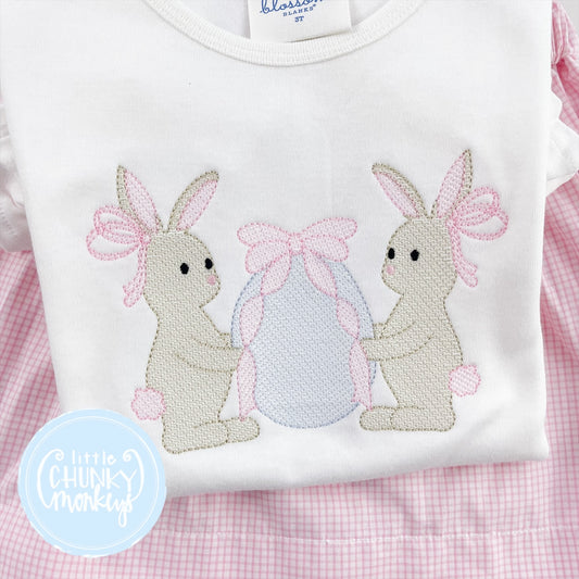 Girl Shirt - Stitch Bunnies with Easter Egg