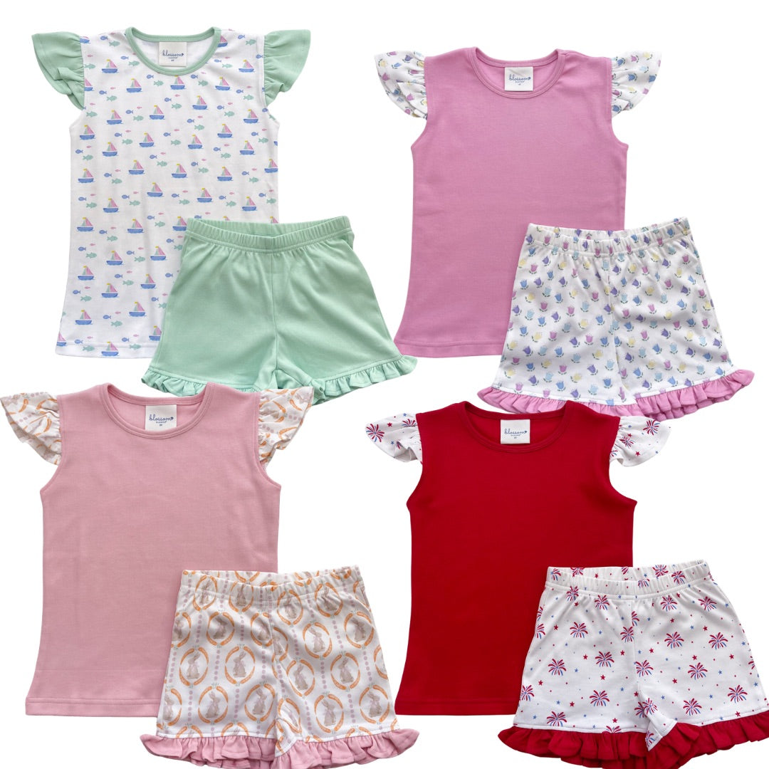 Angel Sleeve Short Set