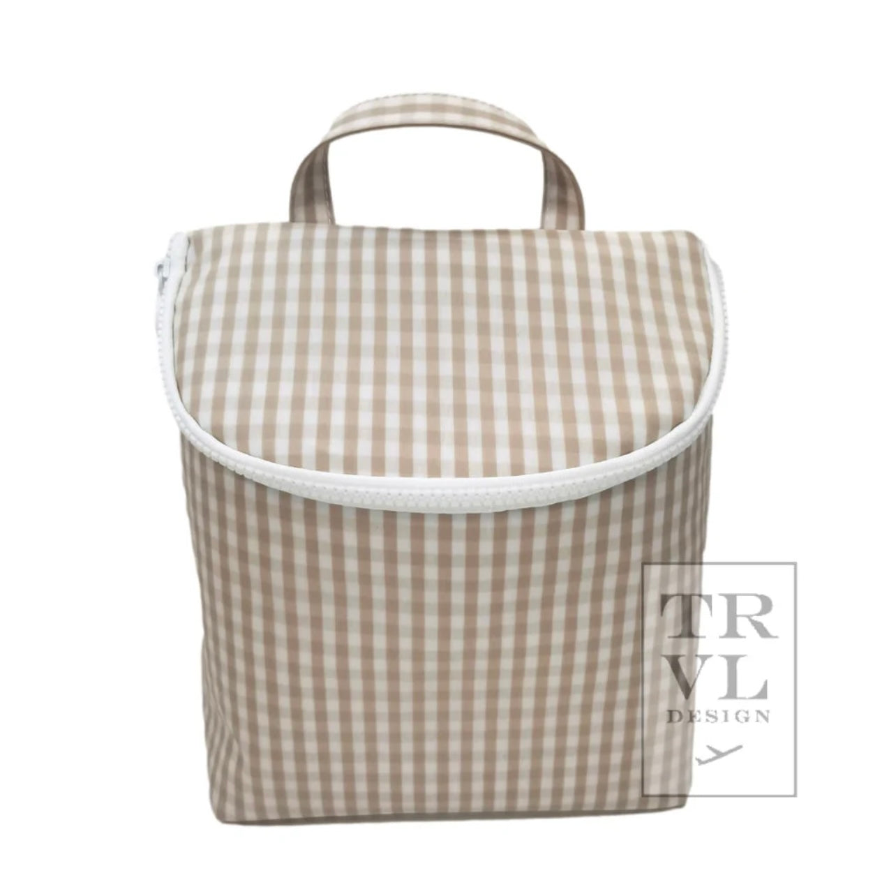 Take Away Lunch Tote - Khaki Gingham