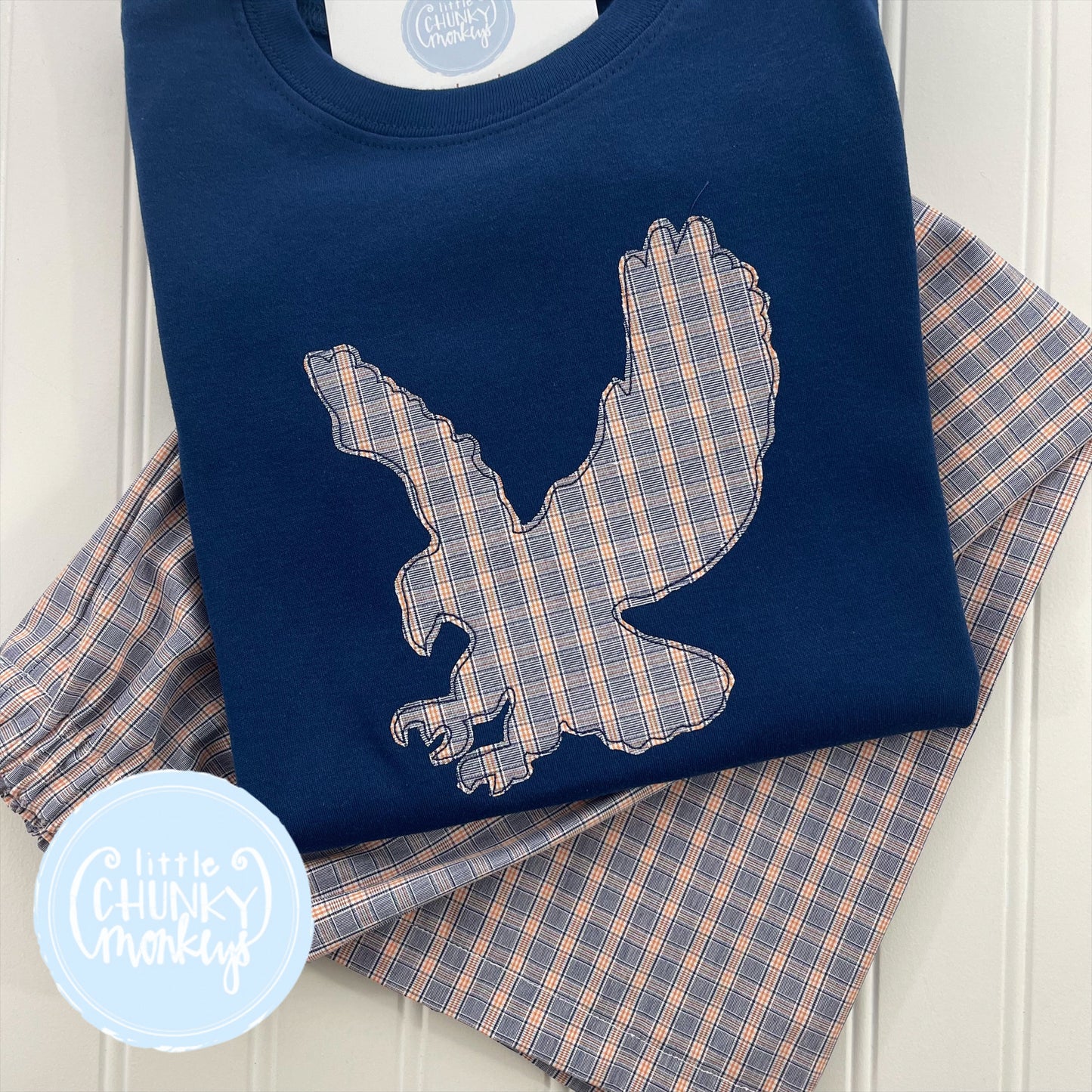 Boy Long Sleeve Shirt - Eagle on Navy - 6Y